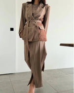 Ensemble Kimono Marron Ample à Plis - Vignette | Kimono Japon