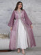 Kimono Abaya Violet Transparent avec Robe