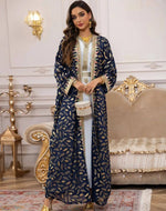 Ensemble Kimono Abaya Bleu et Or - Vignette | Kimono Japon