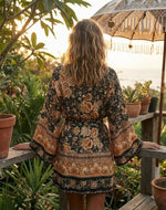 Kimono Bohème Court Élégant - Vignette | Kimono Japon