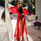 Kimono de Plage Estival Rouge Transparent