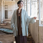 Veste Kimono Ample Bleu - Vignette | Kimono Japon