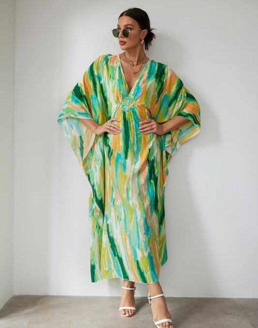 Robe Kimono Bohème Verte