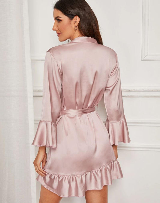 Peignoir Kimono à Froufrous