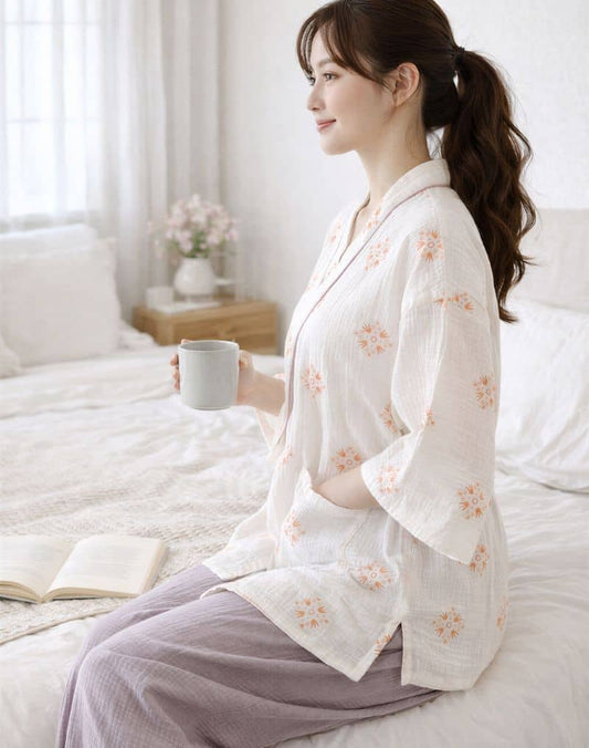 Ensemble Pyjama Kimono Pantalon Fluide