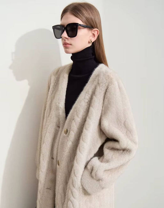 Manteau Style Kimono Doublé Chaud