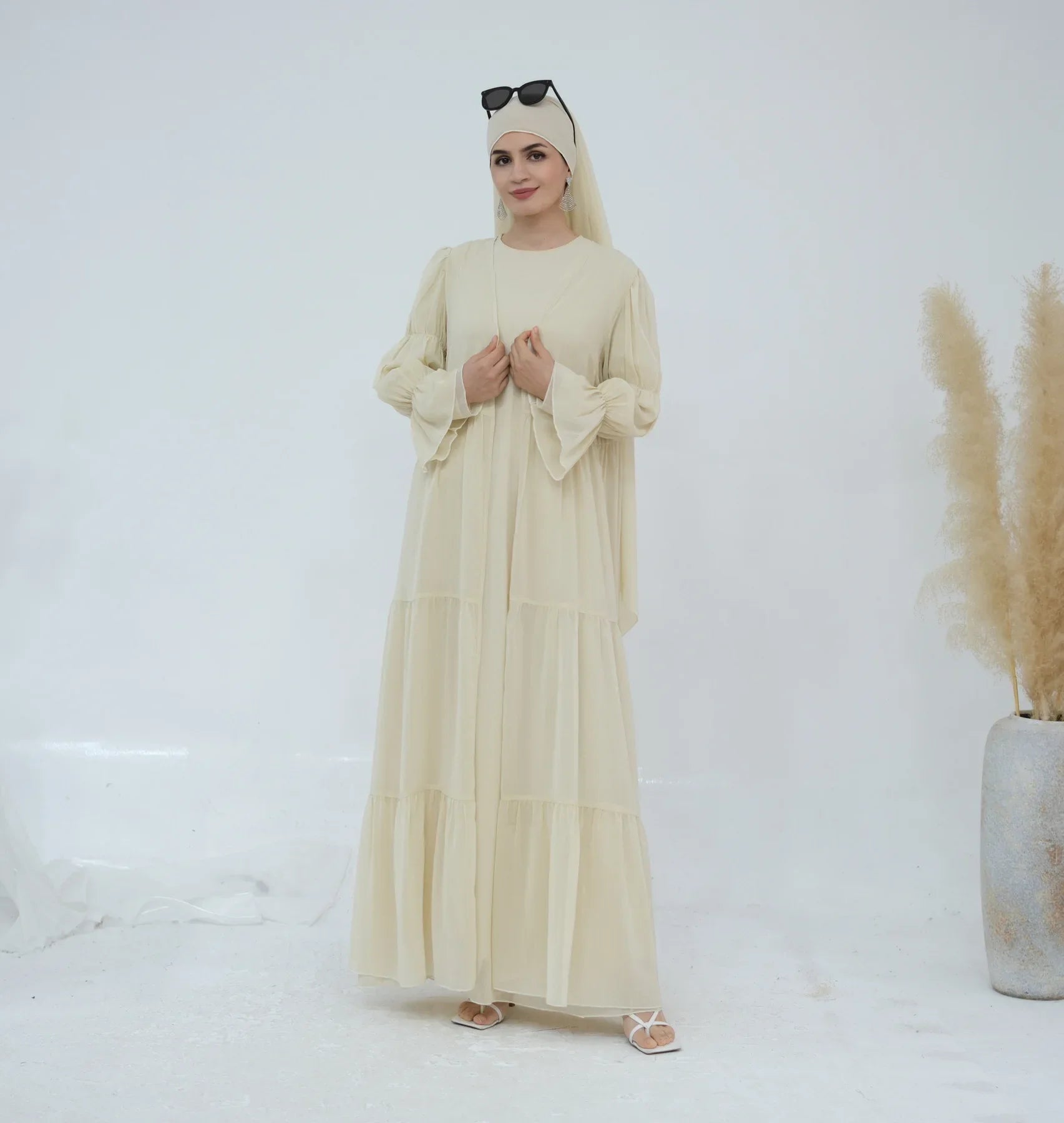 Ensemble Kimono Abaya Abricot