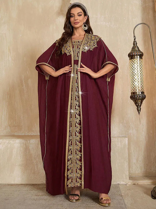Ensemble Kimono Abaya à Manches Courtes