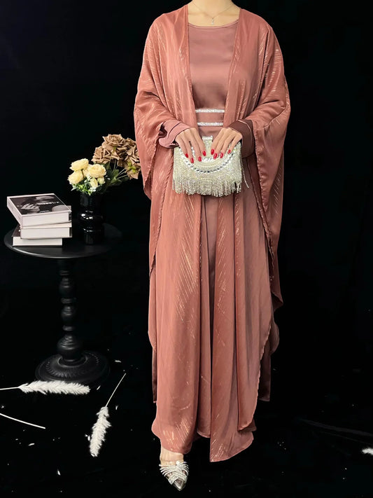 Ensemble Abaya Kimono de Luxe Rouge