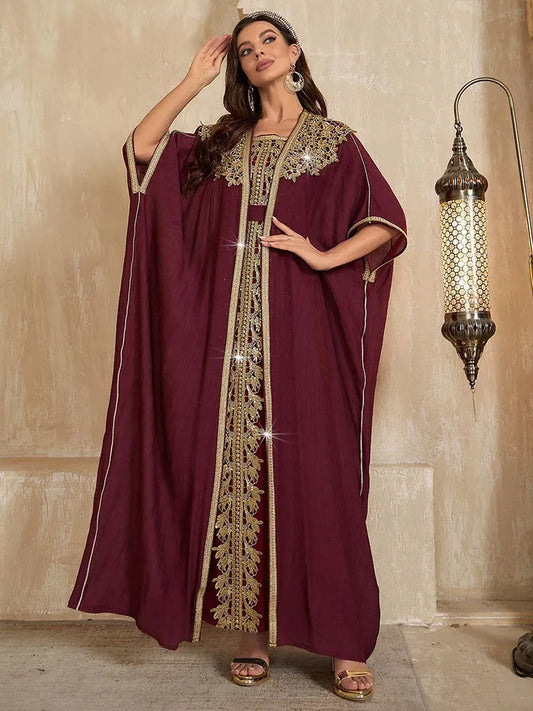 Ensemble Kimono Abaya à Manches Courtes