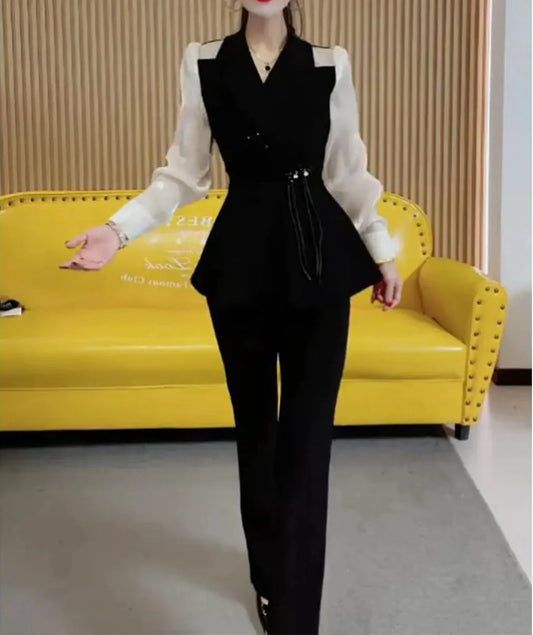 Ensemble Kimono Noir et Blanc Stylé