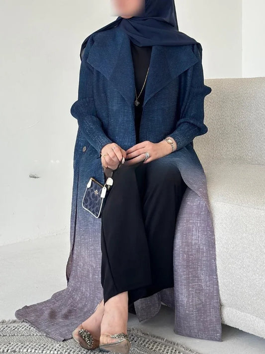 Kimono Abaya Bleu Dégradé