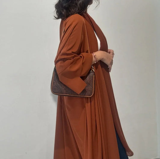 Kimono Abaya Orange Dos à Lacet