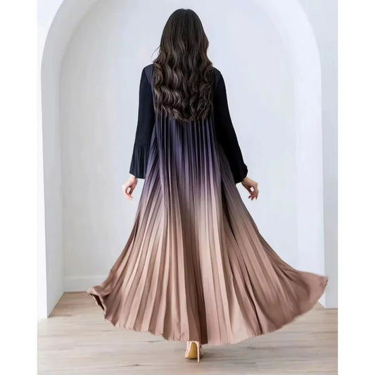Kimono Abaya Plissé Abricot