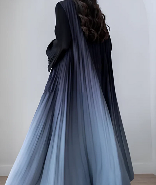 Kimono Abaya Plissé Bleu