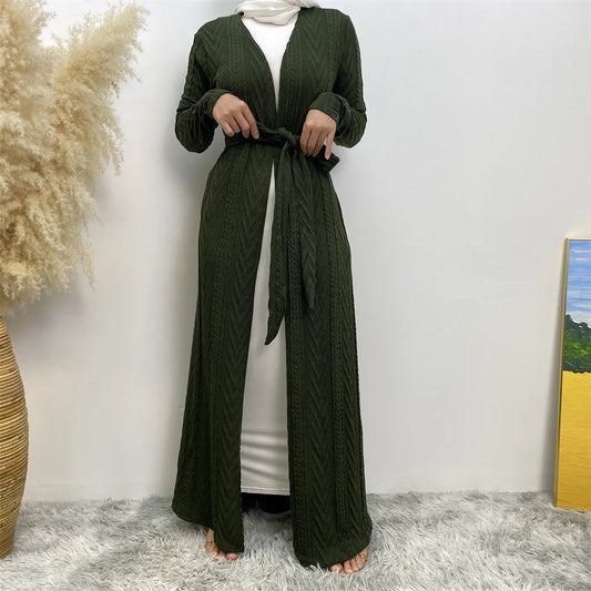 Kimono Abaya Vert Armé Décontracté