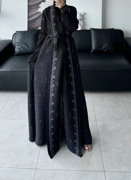Kimono Abaya Évasé à Plis