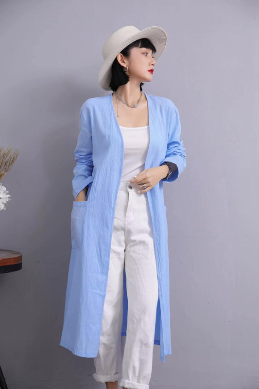 Veste Kimono Longue en Lin