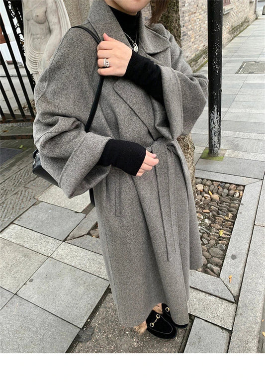 Manteau Kimono Chaud Gris