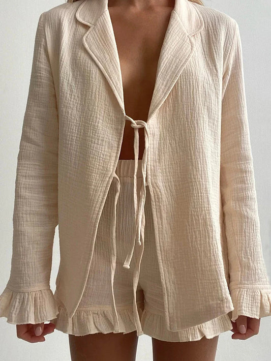 Kimono Pyjama Short à Froufrous