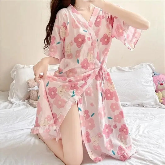 Peignoir Kimono Lapin Fleuri