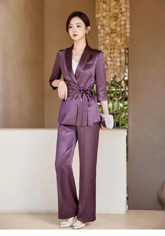Ensemble Kimono Mauve Satiné
