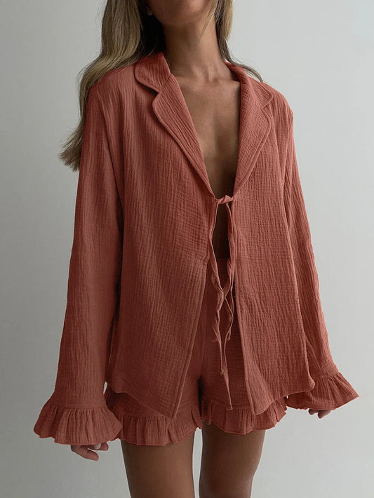 Kimono Pyjama Short Marron