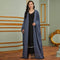 Kimono Abaya en Mousseline Bleu à Perles