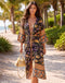 Kimono Bohème Femme Noir Floral