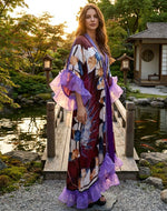 Kimono Bohème Violet à Froufrous - Vignette | Kimono Japon