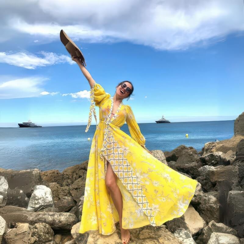 Kimono de Plage Jaune d’Eté