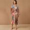 Kimono de Plage Vintage Fleuri Violet