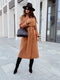 Manteau Ceinturé Marron Clair
