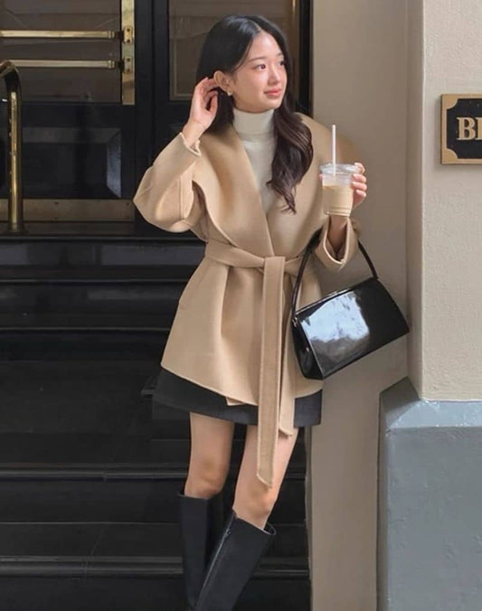 Manteau Kimono Stylé en Laine