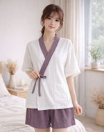 Pyjama Kimono en Coton Short Épuré - Vignette | Kimono Japon