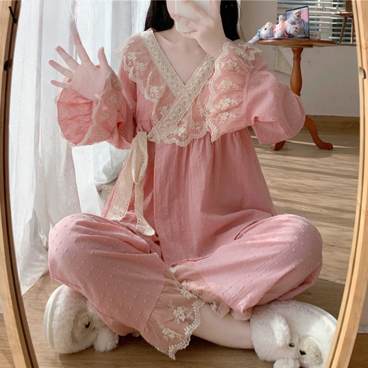 Pyjama Kimono Lolita à Dentelles