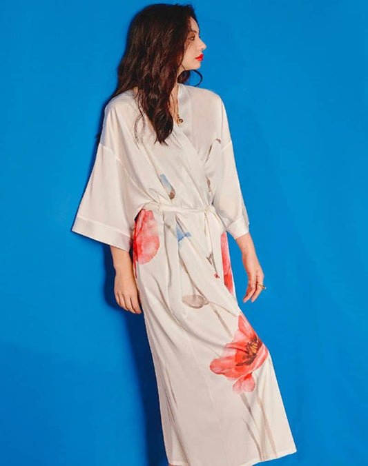 Robe Kimono Pyjama Blanche