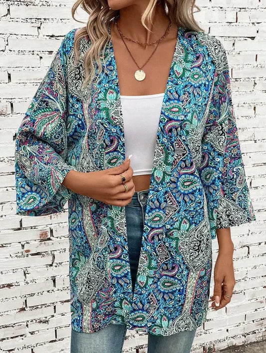 Veste Bleue Kimono Stylée