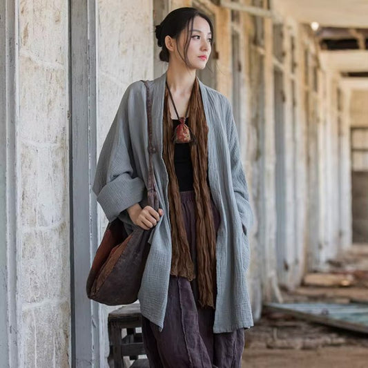 Veste Kimono Ample Bleu