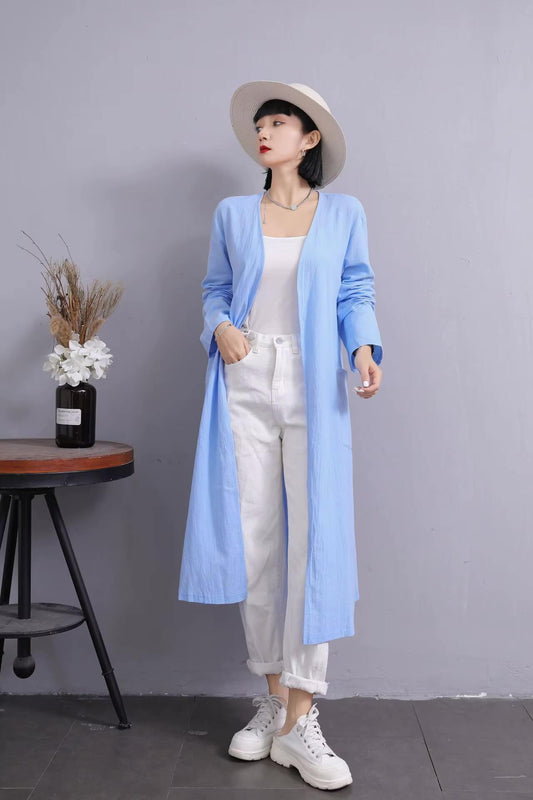Veste Kimono Longue en Lin